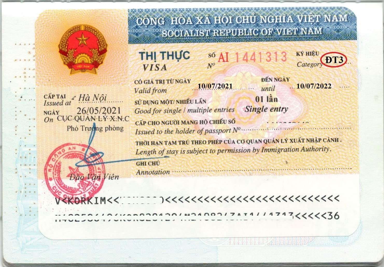VISA ĐẦU TƯ ( DT) VIỆT NAM DÀNH CHO NGƯỜI NƯỚC NGOÀI 